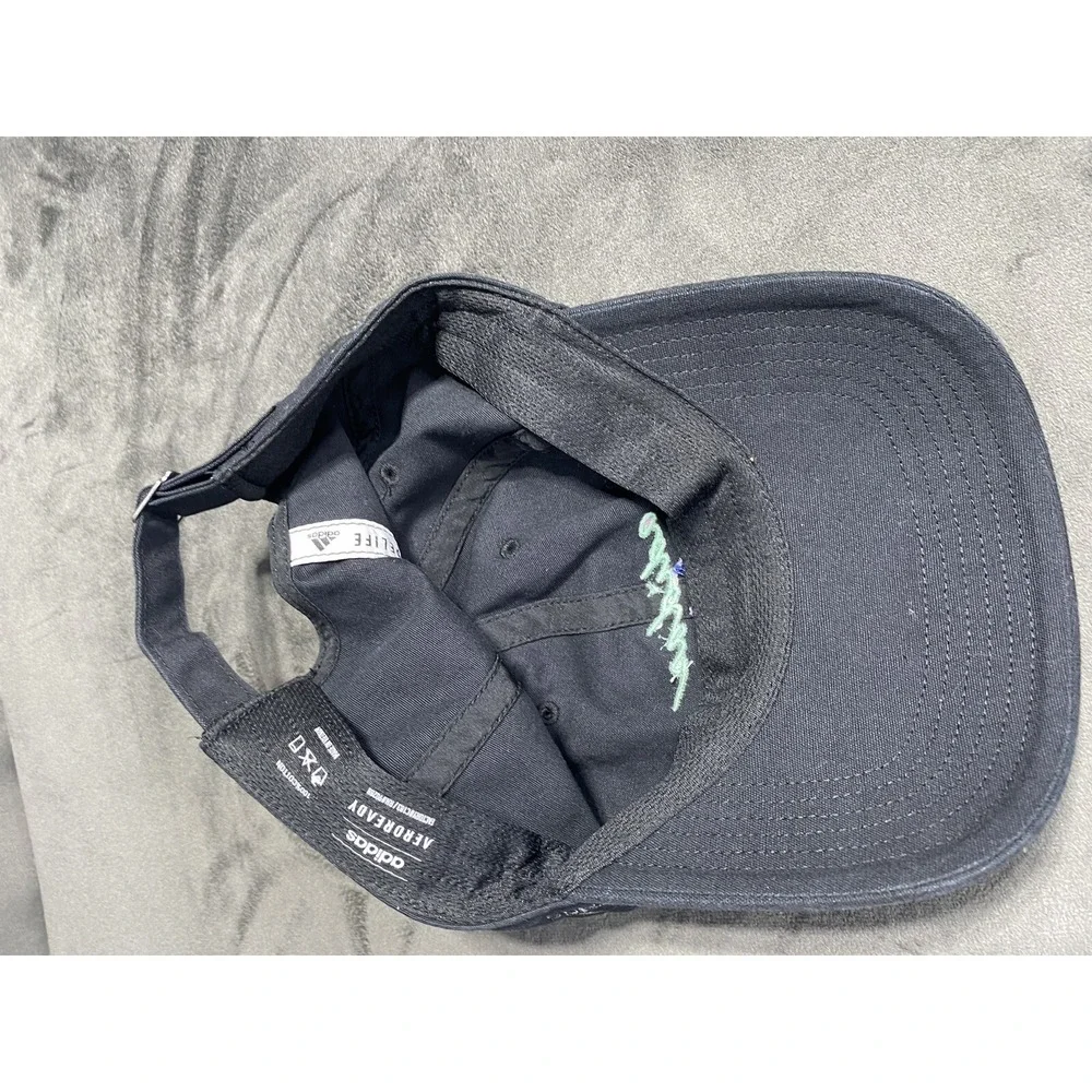 Adidas Hat Cap Strap Back Black Feather Light Aeroready Tennis Golf‎ Signature